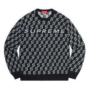 EUC SS 2021 Supreme S Repeat Sweater in Black / Medium